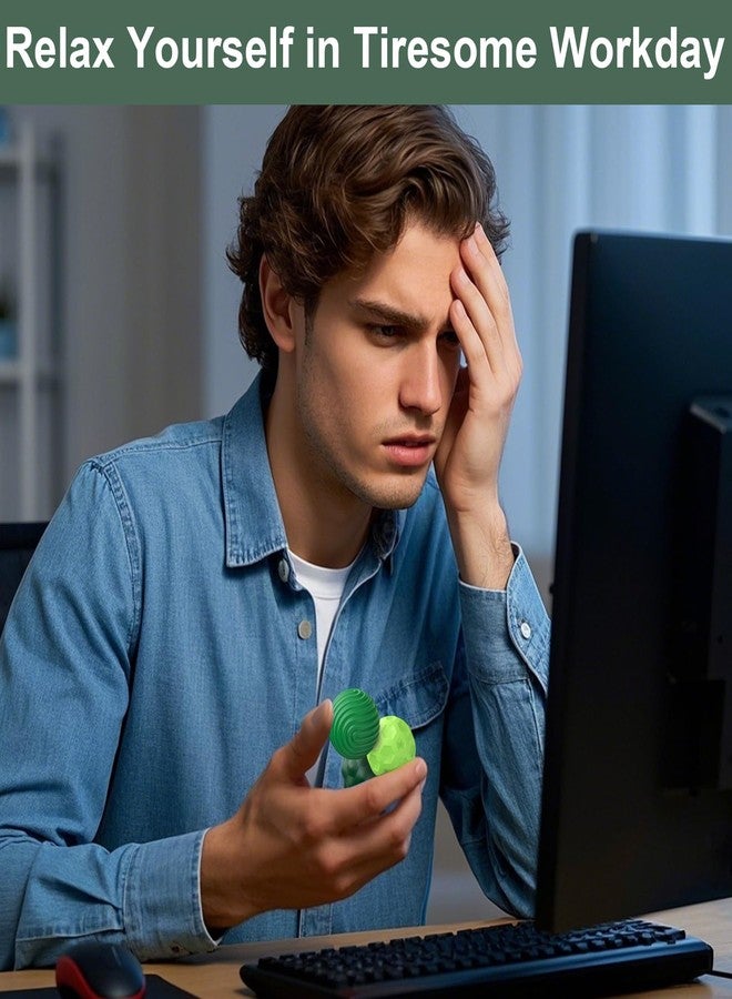 بوسوها كرات سيليكون لتخفيف التوتر من بوسوها - عبوة من 4 كرات سيليكون لتخفيف التوتر، ألعاب حسية للسفر للبالغين، تساعد على التهدئة، وتخفيف التوتر، وتساعد في حالات التوحد واضطراب فرط الحركة ونقص الانتباه، هدايا للمراهقين والبالغين، لون أخضر - Image 4